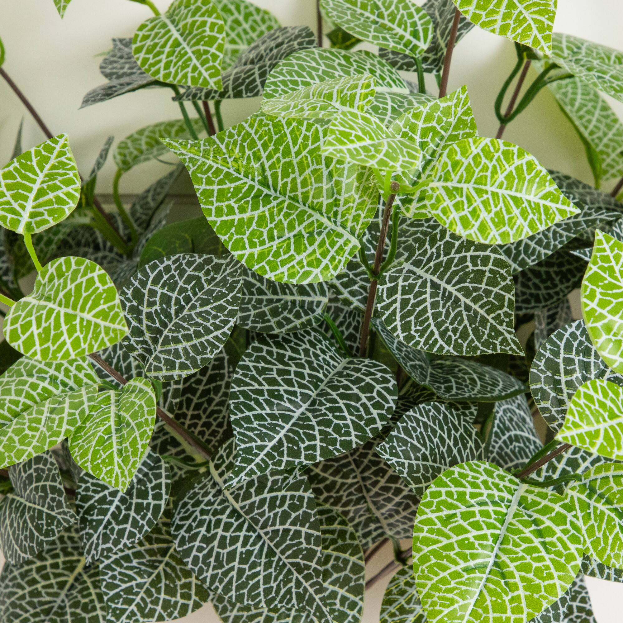 19" UV Resistant Artificial Fittonia Bush (Indoor/Outdoor) - Set of 3